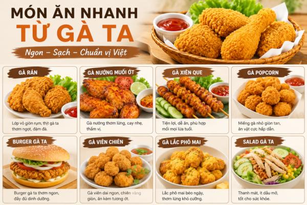 Các món ăn nhanh về gà ta