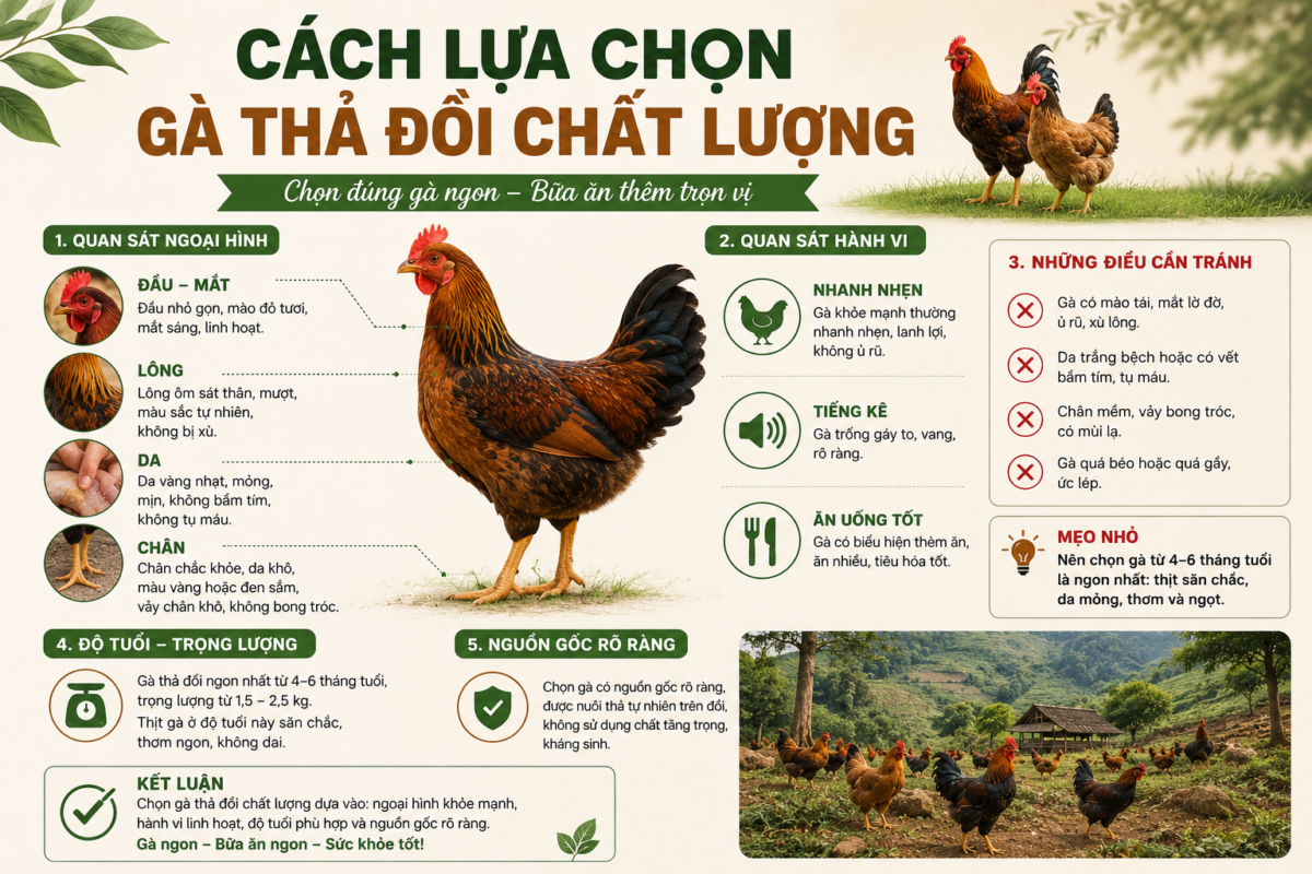 gà thả đồi chất lượng