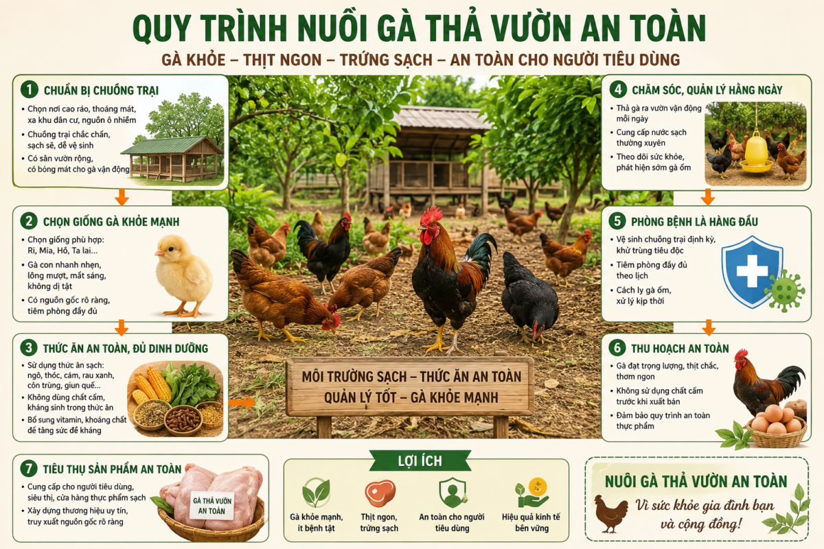 Nuôi Gà Thả Vườn An Toàn